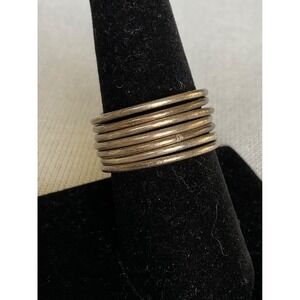 925 Sterling Silver Connected stacked Ring Set Size 8 Vintage Estate jewelry